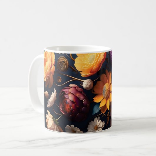 3D Floral Mug Koffiemok (Voorkant links)