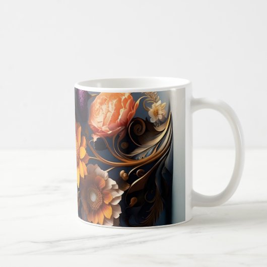 3D Floral Mug Koffiemok (Rechts)