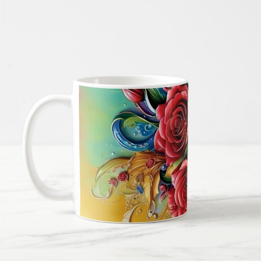 3D Floral Mug Koffiemok (Links)
