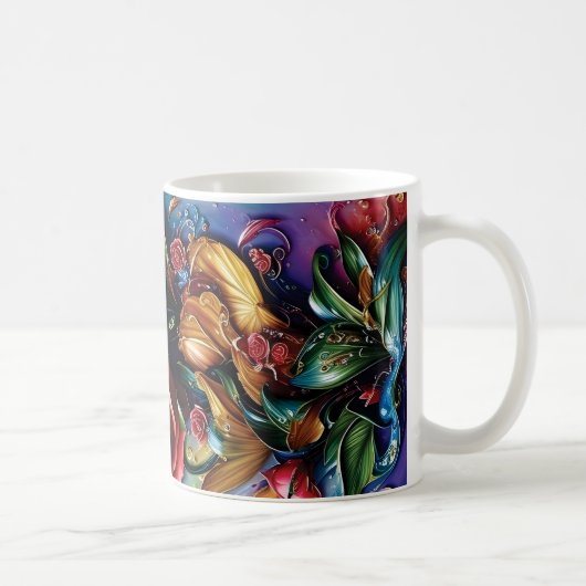 3D Floral Mug Koffiemok (Rechts)