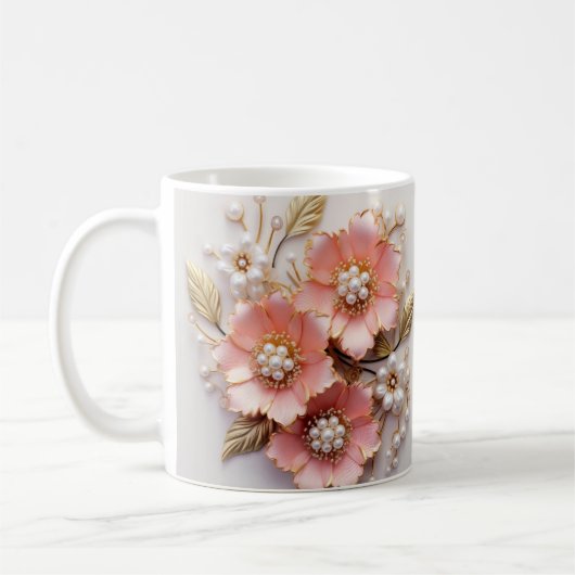 3D Floral Mug Koffiemok (Links)