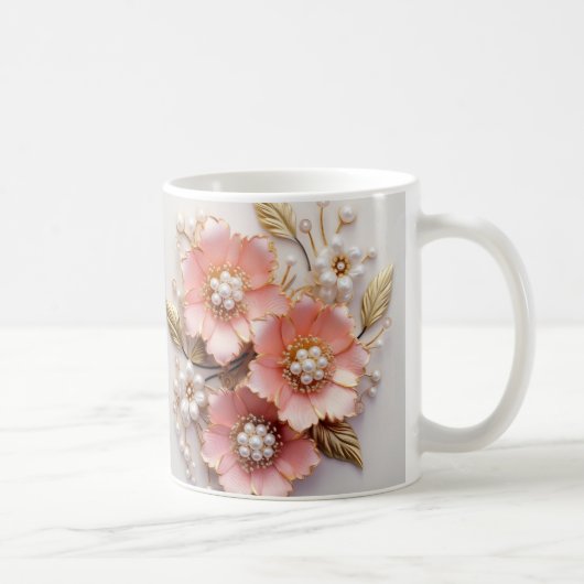 3D Floral Mug Koffiemok (Rechts)