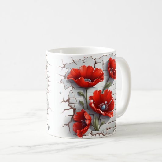 3D Floral Mug Koffiemok (Voorkant rechts)