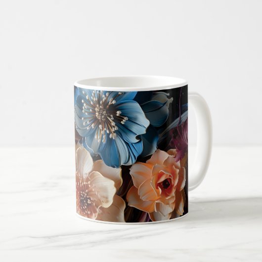 3D Floral Mug Koffiemok (Voorkant rechts)