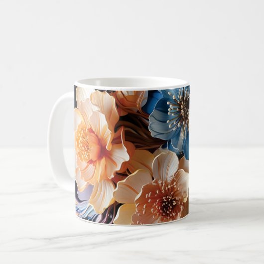 3D Floral Mug Koffiemok (Voorkant links)