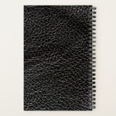 3D floral reliëf zwart leder look monogram Notitieboek (Achterkant)