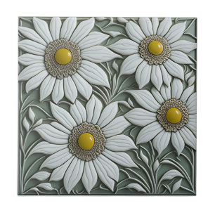 3D Floral Wall Decor Art Nouveau Keramische Tegel Tegeltje