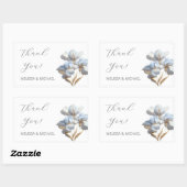 3D Flower Stylized Lily Thank You Rechthoekige Sticker (Vel)
