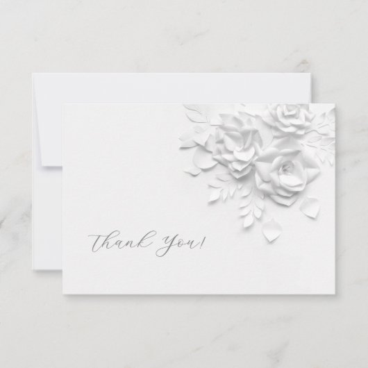 3D Flowers Paper Cut Roses Thank You Card Bedankkaart (Voorkant)