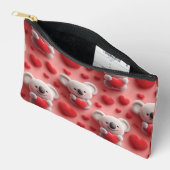 3D Fluffy Koala and Heart Seamless Pattern Etui (Open)