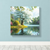 3D Forest Textured Wall Art Landscape Tree Canvas Afdruk (Insitu (Houten vloer))
