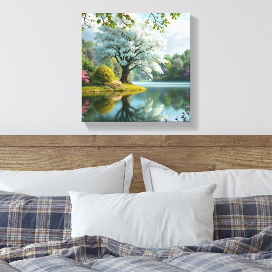 3D Forest Textured Wall Art Landscape Tree Canvas Afdruk (Insitu (Slaapkamer))