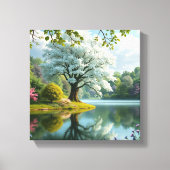 3D Forest Textured Wall Art Landscape Tree Canvas Afdruk (Voorkant)