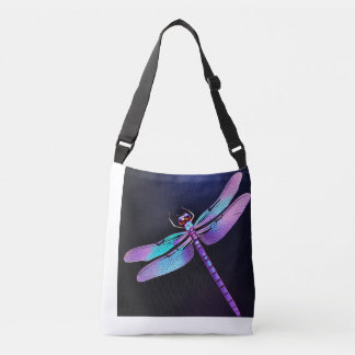 3D fotorealistische iriserende Violet Dragonfly Lo Crossbody Tas