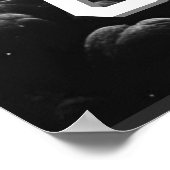 3D Fotowürfel im Weltraum mit Planeten Poster (Hoek)