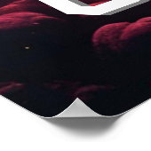 3D Fotowürfel im Weltraum mit Planeten Poster (Hoek)