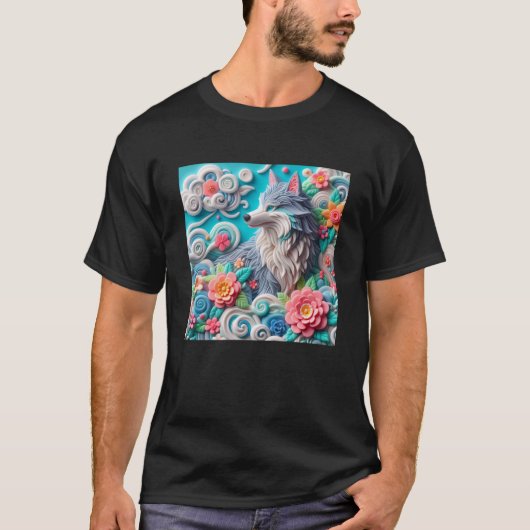 3d Fox-Sticker T-shirt (Voorkant)