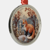 3D Fox Woodland Kerstmis Dier Metalen Ornament (Rechts)