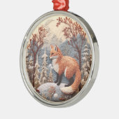 3D Fox Woodland Kerstmis Dier Metalen Ornament (Links)