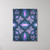 3D Fractal Art Abstract Patroon Blauw Paars Roze Canvas Afdruk (Voorkant)