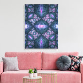 3D Fractal Art Abstract Patroon Blauw Paars Roze Canvas Afdruk (Insitu (Woonkamer))