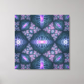 3D Fractal Art Abstract Patroon Blauw Paars Roze Canvas Afdruk (Voorkant)