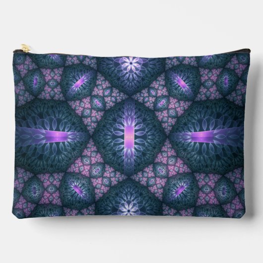 3D Fractal Art Abstract Patroon Blauw Paars Roze Etui (Voorkant)
