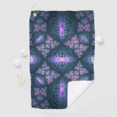 3D Fractal Art Abstract Patroon Blauw Paars Roze Golfhanddoek (Insitu)