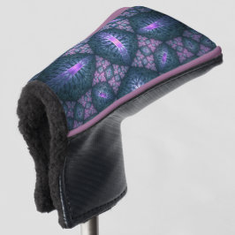 3D Fractal Art Abstract Patroon Blauw Paars Roze Golfheadcover