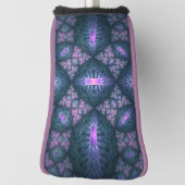 3D Fractal Art Abstract Patroon Blauw Paars Roze Golfheadcover (Draai 90)