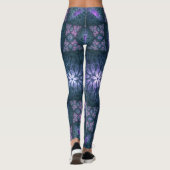 3D Fractal Art Abstract Patroon Blauw Paars Roze Leggings (Achterkant)