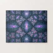 3D Fractal Art Abstract Patroon Blauw Paars Roze Legpuzzel (Horizontaal)