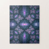 3D Fractal Art Abstract Patroon Blauw Paars Roze Legpuzzel (Verticaal)