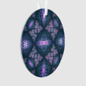 3D Fractal Art Abstract Patroon Blauw Paars Roze Ornament (voorkant)