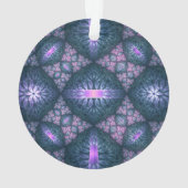 3D Fractal Art Abstract Patroon Blauw Paars Roze Ornament (achterkant)