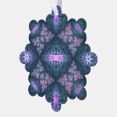3D Fractal Art Abstract Patroon Blauw Paars Roze Ornament Kaart (Links)