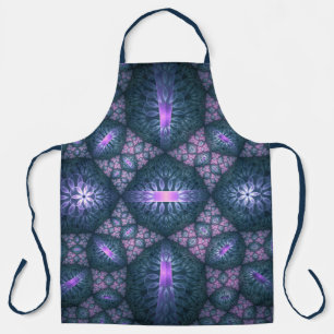 3D Fractal Art Abstract Patroon Blauw Paars Roze Schort