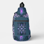 3D Fractal Art Abstract Patroon Blauw Paars Roze Sling Bag (Voorkant)