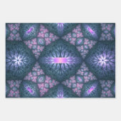 3D Fractal Art Abstract Pattern Blue Purple Pink Inpakpapier Vel (Voorkant 3)