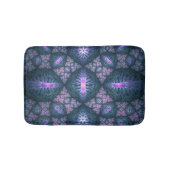 3D Fractal Art Pattern Turquoise Paars Pink Badmat (Voorkant)