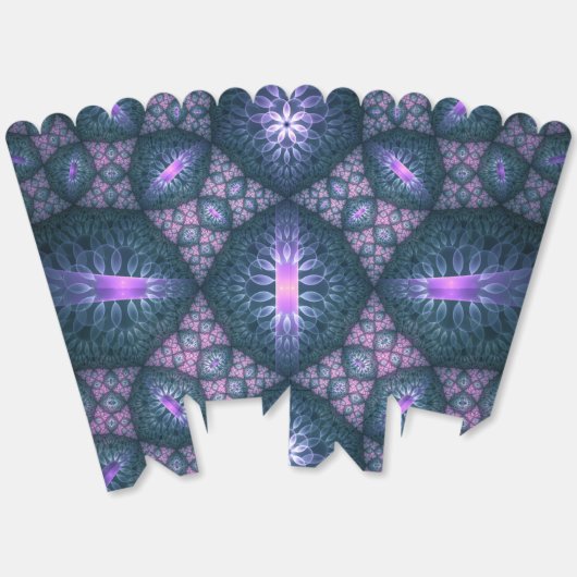 3D Fractal Art Pattern Turquoise Paars Pink Bedankdoosjes (Ongevouwen)