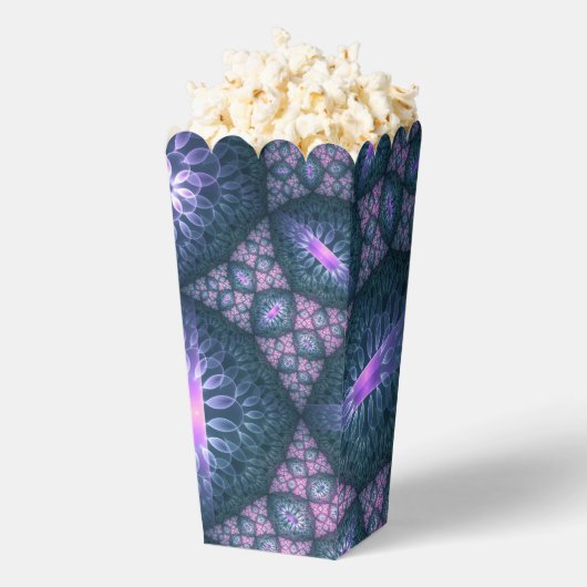 3D Fractal Art Pattern Turquoise Paars Pink Bedankdoosjes (Popped)