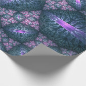 3D Fractal Art Pattern Turquoise Paars Pink Cadeaupapier (Hoek)