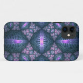 3D Fractal Art Pattern Turquoise Paars Pink Case-Mate iPhone Case (Achterkant (horizontaal))