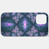 3D Fractal Art Pattern Turquoise Paars Pink Case-Mate iPhone Case (Achterkant (horizontaal))