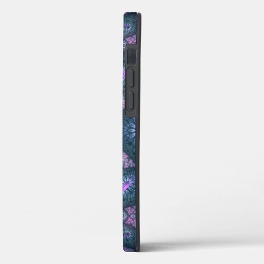 3D Fractal Art Pattern Turquoise Paars Pink Case-Mate iPhone Case (Achterkant / Links)