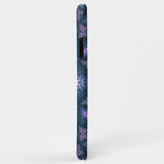 3D Fractal Art Pattern Turquoise Paars Pink Case-Mate iPhone Case (Achterkant/rechts)