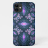 3D Fractal Art Pattern Turquoise Paars Pink Case-Mate iPhone Case (Achterkant)