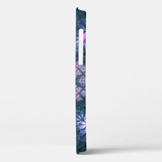 3D Fractal Art Pattern Turquoise Paars Pink Case-Mate iPhone Case (Achterkant / Links)