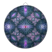 3D Fractal Art Pattern Turquoise Paars Pink Dartbord (Voorkant)